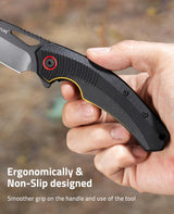 CVLIFE Pocket Knife with 3" Sharp Blade G10 Ergonomic Handle, view 4