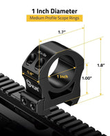 CVLIFE Precision Scope Rings Mount - Compatible with Picatinny Rails - 2 Pieces, view 4