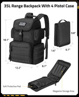 CVLIFE Range Backpack for Handguns Gun Pistol Bag for Shooting, view 4