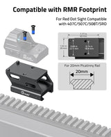 CVLIFE Red Dot Riser Mount Reflex Sight Optic Riser Plate for Picatinny Rail, view 2