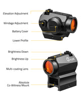 CVLIFE JackalHowl Red Dot Sight Shake Awake Dot Sight 2 MOA Red Dot Optics, view 6