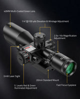 CVLIFE Red & Green Illuminated Scope with 20mm Mount, view 4