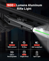CVLIFE Rifle WeaponLight Laser Light Combo - USB Rechargeable, view 3
