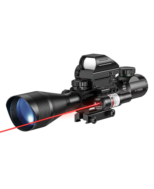 Cvlife Riflescope Combo Dual Illuminated Optics & IIIA/2MW Laser Sight