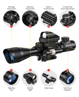 Cvlife Riflescope Combo Dual Illuminated Optics & IIIA/2MW Laser Sight, view 4
