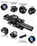CVLIFE Scope Combo with Dual Illuminated Scope Optics & 4 Holographic Reticle Red/Green Dot Sight, view 2
