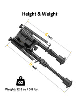 CVLIFE shoulder-mount Bipod 6-9 Inches Picatinny Bipod, view 5