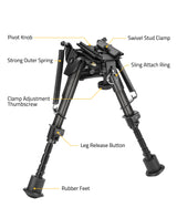 CVLIFE shoulder-mount Bipod Pivot Tilt Bipod with Swivel-Stud & Detachable S Lock Lever, view 4