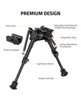 CVLIFE shoulder-mount Bipod Pivot Tilt Bipod with Swivel-Stud & Detachable S Lock, view 4