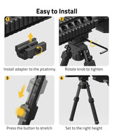 CVLIFE shoulder-mount Bipod with Adapter and Adjustable Height, view 5