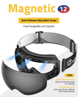 CVLIFE Ski Goggles OTG, Snow/Snowboard Goggles, view 3