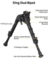 CVLIFE Sling Stud Bipods for shoulder-mount, view 2