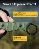 CVLIFE Small EDC Fixed Blade Knife with Kydex Sheath, 3.3" 14C28N Titanium-Plated Blade, view 3