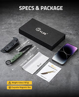 CVLIFE Small EDC Fixed Blade Knife with Kydex Sheath, 3.3" 14C28N Titanium-Plated Blade, view 6