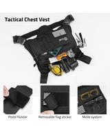 CVLIFE Chest Bag with Pistol Holster - Adjustable Vest for Men, Outdoor, view 2