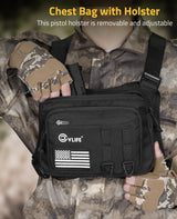CVLIFE Chest Bag with Pistol Holster - Adjustable Vest for Men, Outdoor, view 3
