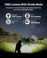CVLIFE Flashlight 1900 Lumens Green Laser Light Combo, view 2