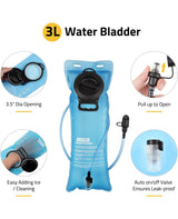 CVLIFE Hydration Backpack with 3L Water Bladder, view 2