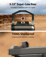CVLIFE WolfCloak Motion Awake Red Dot Sight for RMR Footprint, view 4