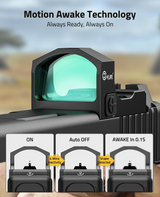 CVLIFE WolfCloak X04 Motion Awake Green Dot Sight for RMR, view 2