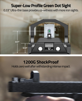 CVLIFE WolfCloak X04 Motion Awake Green Dot Sight for RMR, view 4