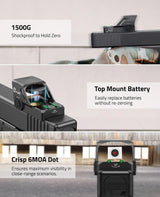 CVLIFE WolfCovert Motion Awake 6 MOA Red/Green Dot Sight, view 4
