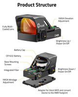 CVLIFE WolfCovert Motion Awake 6 MOA Red/Green Dot Sight, view 6