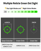 CVLIFE WolfCovert Multiple Reticle Motion Awake Green Dot Sight, view 3