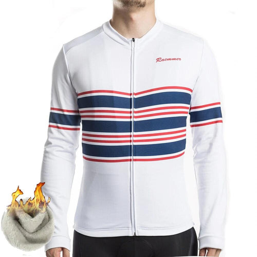 Cycle Peak Elite White Thermal Fleece Jersey