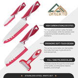 DFACKTO 4-Piece Kitchen Knife Set with Vegetable Peeler without Block, view 4