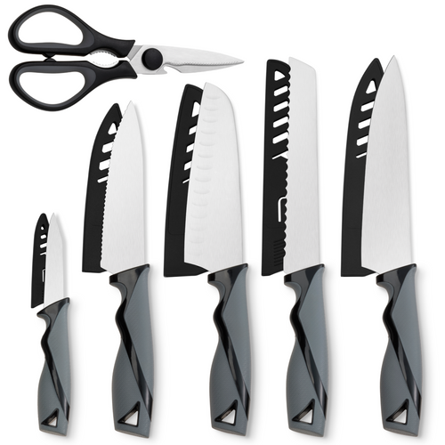 DFACKTO 6-Piece Kitchen Knife Set with Scissors