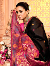 Dista Elora Black Pure Banarasi Weaving Silk Saree, view 4