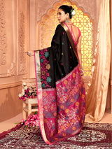 Dista Elora Black Pure Banarasi Weaving Silk Saree, view 5