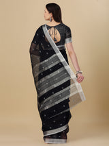 Dista Elora Black Soft Linen Butti Printed Bhagalpuri Office & Workplace Attire Saree, view 4