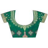 Dista Elora Bottle Green Soft Silk Zari Butti Motifs Patola Saree, view 5