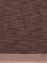 Dista Elora Brown Soft Linen Butti Printed Bhagalpuri Office & Workplace Attire Saree, view 6