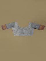 Dista Elora Dark Grey Linen Plain Handloom Everyday Use and Casual Saree, view 6