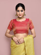 Dista Elora Golden Yellow Tissue Linen Plain Chanderi Festive and Formal Saree, view 6