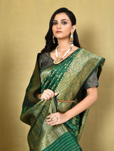Dista Elora Green Banarasi Pure Silk Woven Designer Saree For Women, view 2