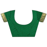 Dista Elora Green Soft Lichi Silk Butti Meenakari Work Paithani Saree, view 5