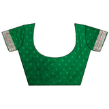 Dista Elora Green Soft Silk Peacock & Floral Zari Motifs Kanchipuram Saree, view 4