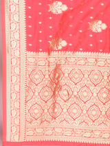 Dista Elora Light Pink Pure Silk Banarasi Woven Designer Saree For Women, view 3