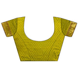 Dista Elora Lime Green Soft Lichi Silk Butti Meenakari Work Paithani Saree, view 5
