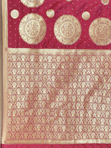 Dista Elora Maroon Silk Blend Banarasi Woven Saree For Women, view 6