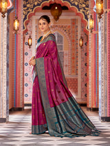 Dista Elora Maroon Soft Silk Patola Zari Jacquard Work Designer Saree, view 4