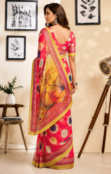 Dista Elora Multicolor Chanderi Cotton Checked Printed Ready To Wear Saree, view 3