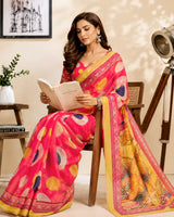 Dista Elora Multicolor Chanderi Cotton Checked Printed Ready To Wear Saree, view 4