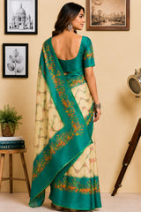 Dista Elora Multicolor Chanderi Cotton Checked Printed Ready To Wear Saree, view 3