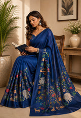 Dista Elora Multicolor Chanderi Cotton Checked Printed Ready To Wear Saree, view 2