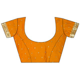 Dista Elora Orange Lichi Silk Floral & Meena Weaving Zari Worked Paithani Saree, view 5